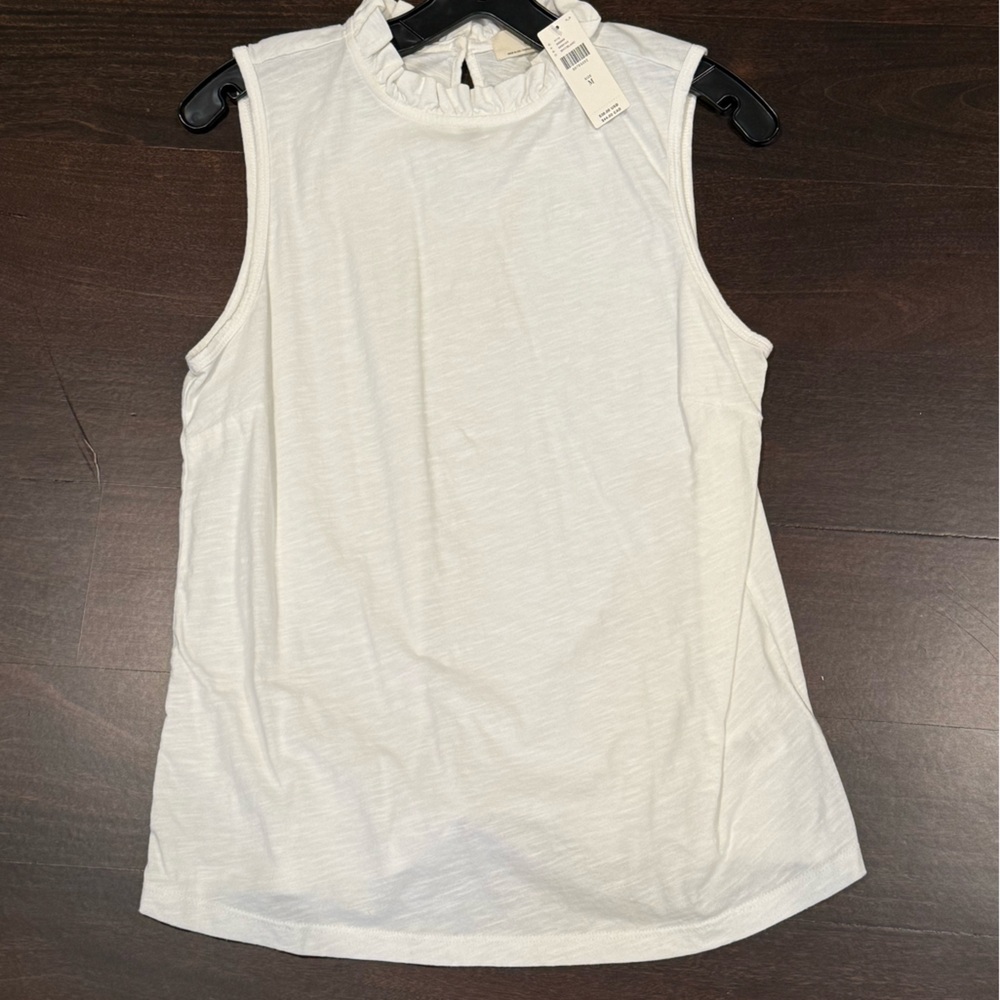 Anthropologie Theia Ruffle Top in White